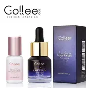 Gollee Lash Glue Clear Pink + Lash Bonder Eyelash Extension Kit Professional Use