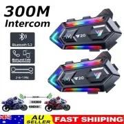 2x Motorcycle Helmet Headset Wireless Bluetooth5.3 Headphone Speaker Hands-Free