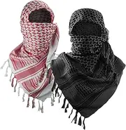 [Luxns] Military Shemagh Tactical Desert Scarf / 100% Cotton Keffiyeh Scarf Wrap for Men And Women