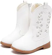 [BMCiTYBM] Toddler Girls Cowgirl Boots Little Kids Mid Calf Western Boots Flower Cowboy Boots Pointed Toe Riding Shoes