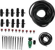 10m 8/11 Hose Adjustable Drippers Tee Kit for Garden Automatic Watering, Drip Irrigation System with Adjustable Water Volume Function