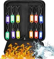 SongYung Portable Zippered Key Organizer,Fireproof and Waterproof Key case with 12 Key Tags Key Storage, Landlord Zipper Key Binder.Key Box Organizer for Real Estate Sales, Hotels, Car Service