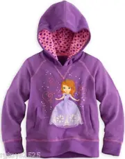 Disney Sofia the First Princess 5-6 S 7-8 M Pullover Hoodie New Child Girls