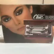 Vtg Norelco Chic Deluxe 4 Attachment Curling Iron Wands & Brush Combo NEW