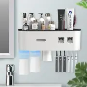 Toothbrush Holders Wall Mounted, Toothbrush Holder with Automatic Toothpaste Dis