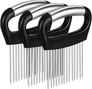 ASAKKURA 3pcs Onion Holder with Nonslip Handle Ergonomic Vegetable Slicing Tool for Easy Cutting of Onions Tomatoes and More Essential Kitchen Gadgets