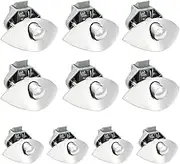 10 Packs Chrome Cupboard Button Lock, Half-Moon Handle Keyless Push Button Latch，Caravan RV Motorhome Cabinet Furniture Drawer Zinc Alloy Mini Push Lock