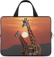 Laptop Case Sleeve Shockproof Computer Carrying Bag Giraffe At Sunset Notebook Case Cover Laptop Bag Water Resistant Computer Cases Tablet Briefcase for Travel Business 12 Inch