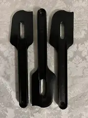 3 Tupperware Classic Black Slotted Spatulas 9” Paddle Scraper Utensil Gadget