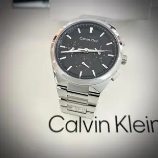 【CALVIN KLEIN】經典黑面質感經典三眼男錶 CK25200459 44mm 現代鐘錶