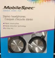 MobileSpec MBS10161 Stereo Folding Headphones with In-Line Mic Black