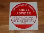 FIRE EXTINGUISHER/SIGN /PROTECTION,SAFETY,POWDER A.B.E.NEW PEEL & STICK NO FUSS!