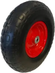 13 Inch Trolley Wheel with Solid Red Steel Rim, Replacement Flat Free Wheel Sack