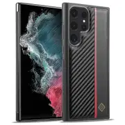 Carbon Fiber Texture Pu Leather+tpu+eva Phone Case Cover For Samsung Galaxy S22 Ultra 5g