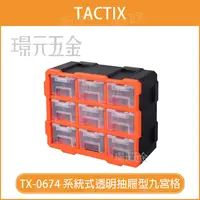 在飛比找樂天市場購物網優惠-收納盒套裝 TACTIX TX-0674 透明抽屜型九宮格 