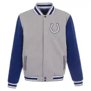 NFL Indianapolis Colts Reversible Full Snap Fleece Jacket JHD 2 Front Logos