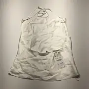Zara Slip Top Womens Size Medium White Halter Neck Backless Summer Casual NWT