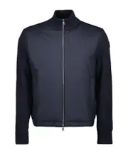Moncler Logo Patch Padded Jacket XL,M midnight blue