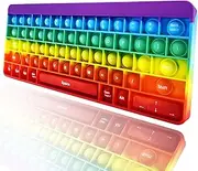 Exun Push Pops Bubble Fidget Sensory Toy Rainbow Popping Silicone Game Toy Anxiety & Stress Reliever Autism Toy for Kids and Adults Anxiety ADHD ADD Autism (Keyboard)