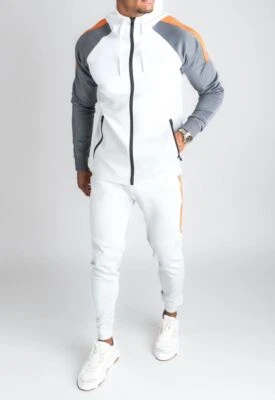 Mens full tracksuit zip hoodie & joggers, 2 piece set, gym ribbed cuff slim fit