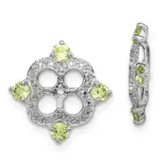 Sterling Silver Rhodium Diamond u0026 Peridot Earring Jacket