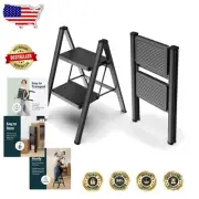 Heavy-Duty Folding Step Stool - 330 lbs Capacity, Ideal for Kitchens & Bathrooms