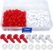 280Pcs Safety Eyes and Secure Washers - 10Mm Solid Plastic Safety Eyes Craft Ey