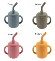 Baby Silicone Sippy Cup Toddler Tumbler No Spill Training Drinking Bottle 120ml