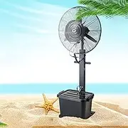 Commercial Misting Oscillating Fan, Heavy Duty Pedestal Oscillating Fan with 40L Water Tank, for Patios, Workshops, Industrial Warehouses (65cm)