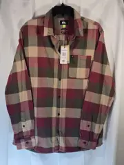 New QuickSilver Regular Fit Multicolor Flannel Motherfly Long Sleeve Medium