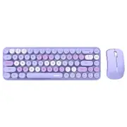 Anymob Bluetooth Keyboard And Mouse Combo Set Purple Full Size Compatible Soft Touch Keys Quiet Clicks