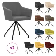 2x Swivel Dining Chairs Fabric Kitchen Living Room Unit Multi Colours vidaXL
