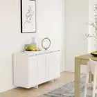 NNEVL Sideboard White 120x41x75 cm Chipboard