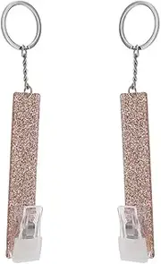 [wangjue] Credit Card Grabber Keychain with Key Ring, Card Puller for Long Nails, 2-Pack (Rose gold)