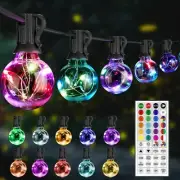 30FT LED Outdoor String Lights, G40 Globe Patio Lights with 24 Colors Color C...