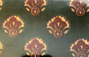 VTG Bill Blass Springmaid Twin Sheet Set Foulard Wine and Green Stripe Medallion