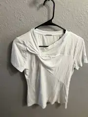 Elie Tahari Top Women Small White Modal Blend Short Sleeve