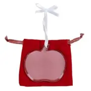 (D) Handmade Apple Ornament, Clear Christmas Tree Decoration 3.125" x 3.125"