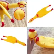 US 1-2 Pcs Fun Pet Dog Shrilling Rubber Chicken Chew Sound Squeeze Screaming Toy