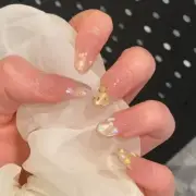 10Pcs Long Almond False Press on Nails Colorful Leopard Print French Fake Nails