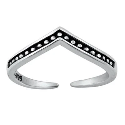4mm V Shape Band 925 Sterling Silver Toe Ring Thin Adjustable Toe Ring