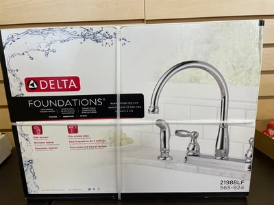 Delta Foundations Kitchen Faucet with Side Spray Polished Chrome 21988LF