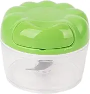 XIASABA Manual Mini Safe Multipurpose Transparent Garlic Mincer with Drawstring for Kitchen White Ideal for Crushing Garlic Onion Salad Vegetables Fruits Boneless Meat and (Green)