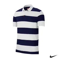 在飛比找PChome24h購物優惠-Nike Polo Stripe 中性 短袖Polo衫 藍白