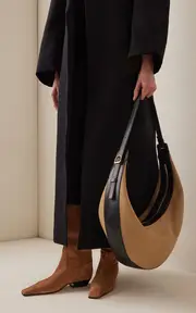 [Khaite] Augustina Canvas-Leather Hobo Bag