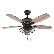 Windora Riven 48" Industrial Cage Light AC Ceiling Fan with E27 Light