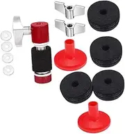 TOYANDONA 1 Set Drum Set Felt Pad Set Drum Felt Pad Drum Cymbals Felt Cymbal Sleeves Cymbals Accessory Cymbal Stand Felt Washer and Sleeves Cymbal Stand Tubes Drum Kit Accessories Metal Red