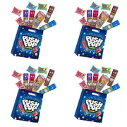 4PK Push Pop Showbag Kids/Children Lollipops Fruity Candy Confectionary Pack