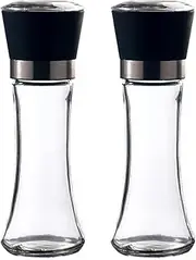 Premium Salt and Pepper Grinder Set of 2 - Two Refillable, Spice Shakers with Adjustable Coarse Mills Easy Clean Ceramic Grinders Refillable Salt & Peppercorn Shakers