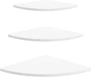 3Pcs Floating Corner Shelf Wall Mounted Storage Rack Bookshelves Home Furniture Office Decor